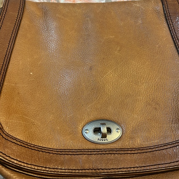 Women's Fossil Brown Leather Shoulder Bag/Cross Body Purse - Picture 4 of 12
